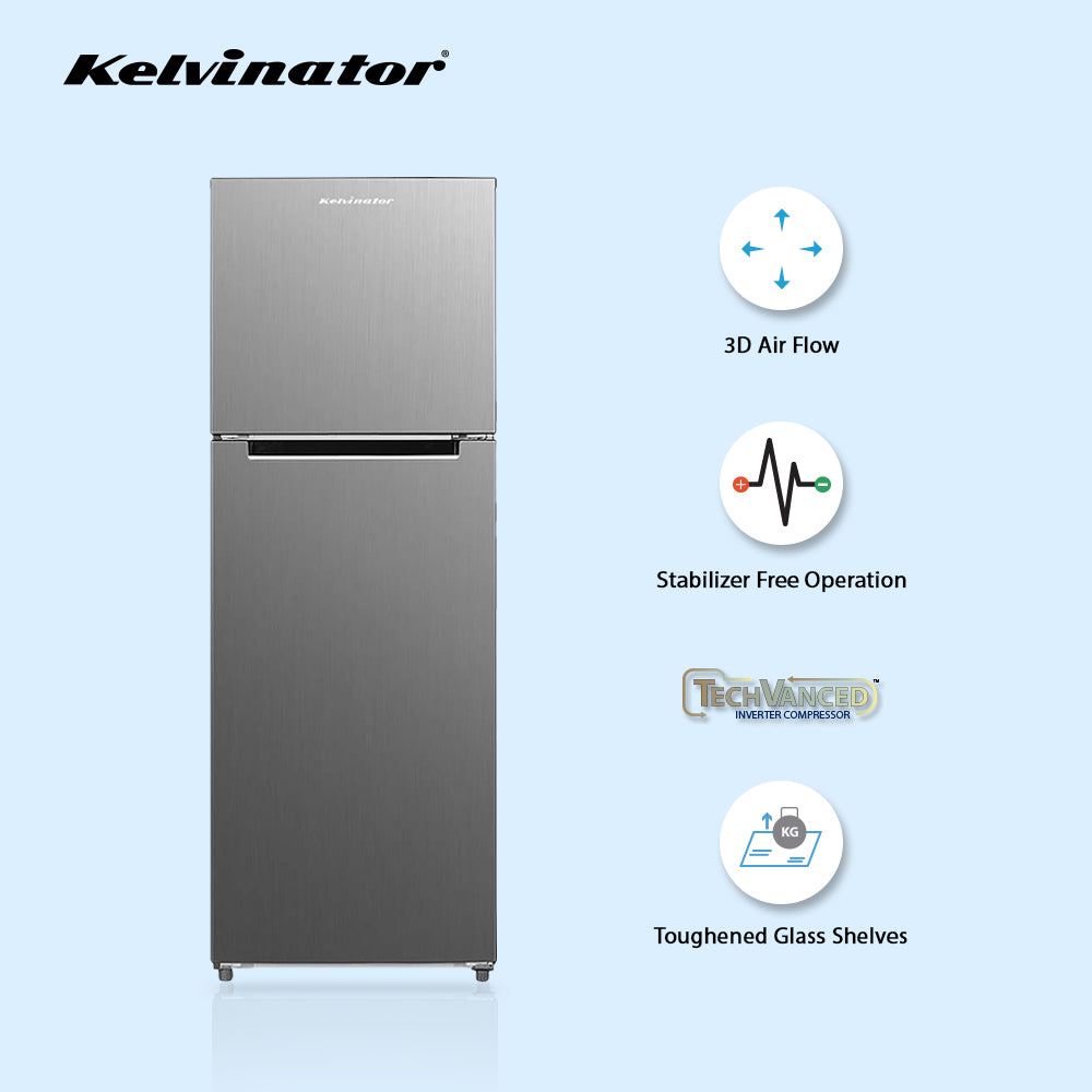 Kelvinator 350 litres 2 Star Double Door Refrigerators, Hairline Silver KRF-A370HSV(491604417) (OPEN BOX) Kelvinator 350 litres 2 Star Double Door Refrigerators, Hairline Silver KRF-A370HSV(491604417) (OPEN BOX)